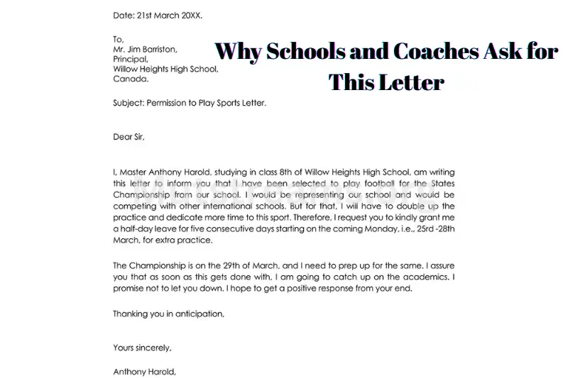 Why Schools and Coaches Ask for This Letter